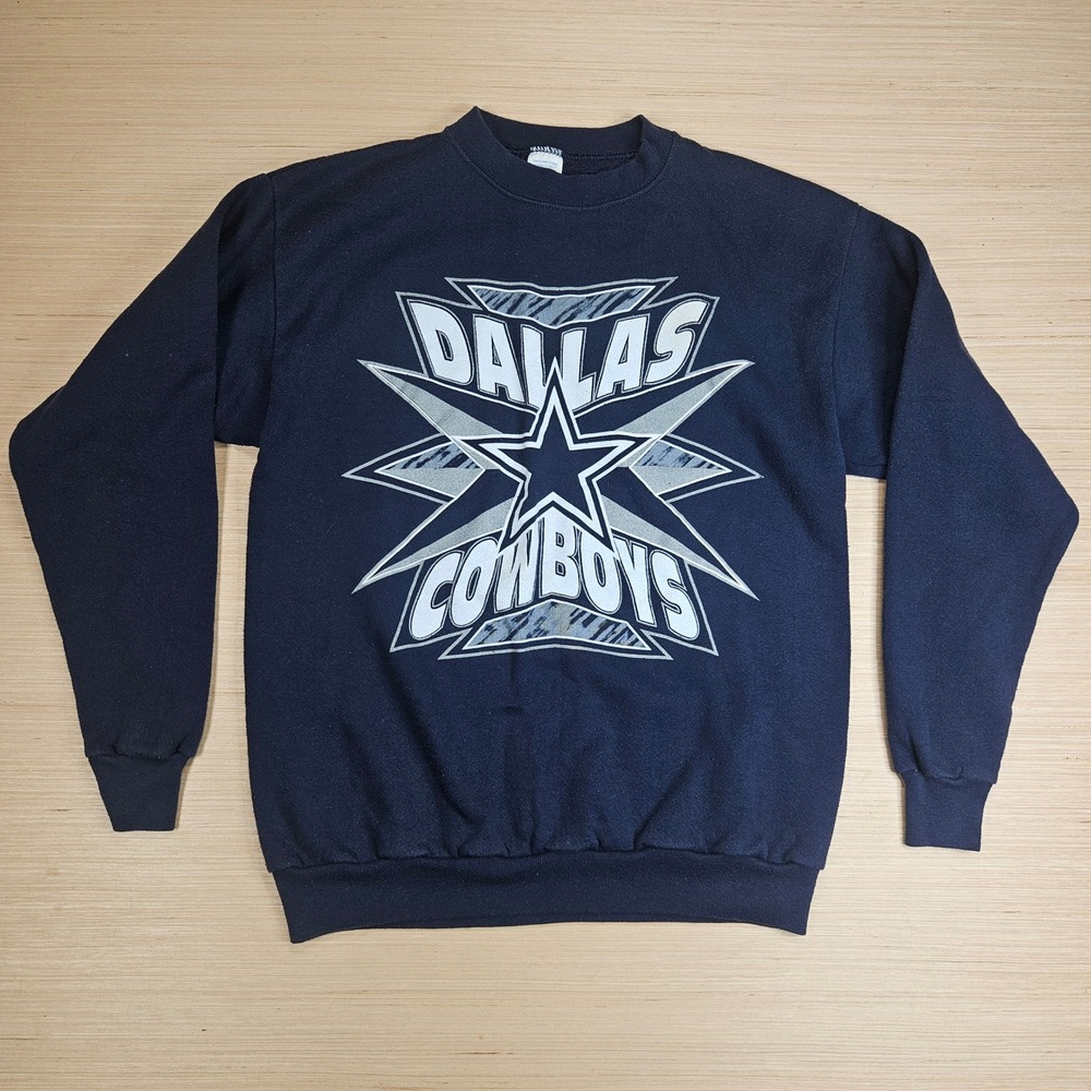 Vintage Dallas Cowboys Sweatshirt Mens M Navy Fleece‎ Pullover Logo 7